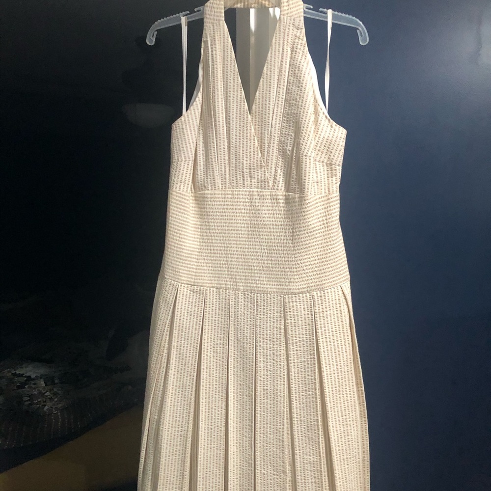 Women’s seersucker halter dress - size 12 NEW